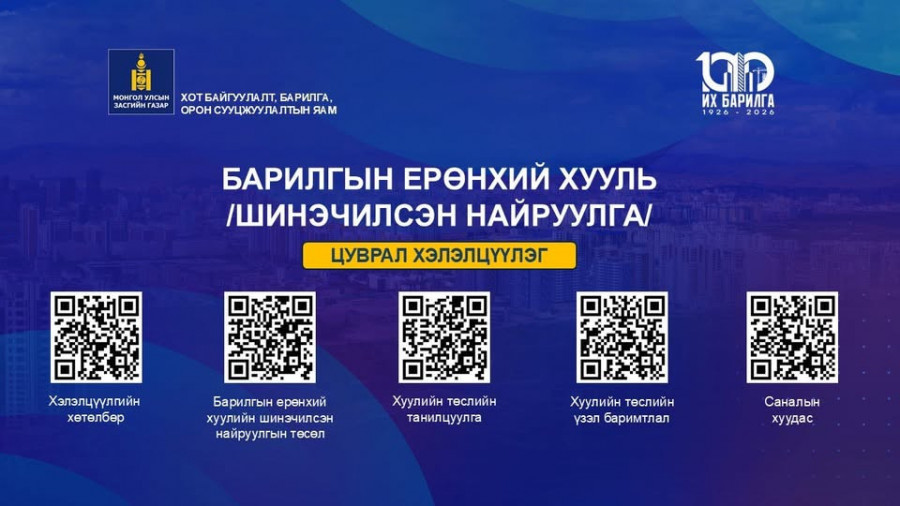 БАРИЛГЫН ЕРӨНХИЙ ХУУЛИЙН ШИНЭЧИЛСЭН НАЙРУУЛГЫН ТӨСЛИЙН ХЭЛЭЛЦҮҮЛЭГ БОЛНО